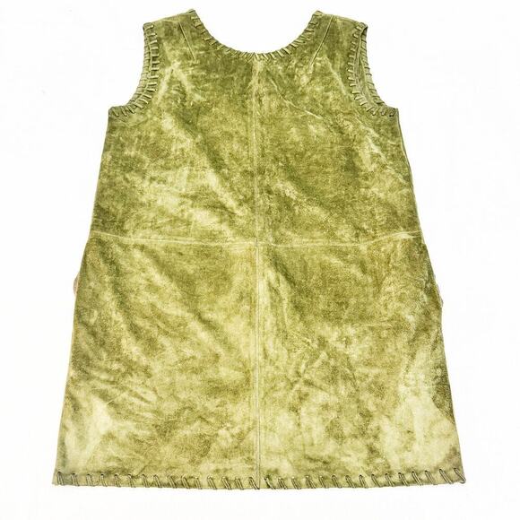 ASTR Velvet Olive Green Sleeveless Faux Suede V-Neck Dress Size L - Picture 4 of 7